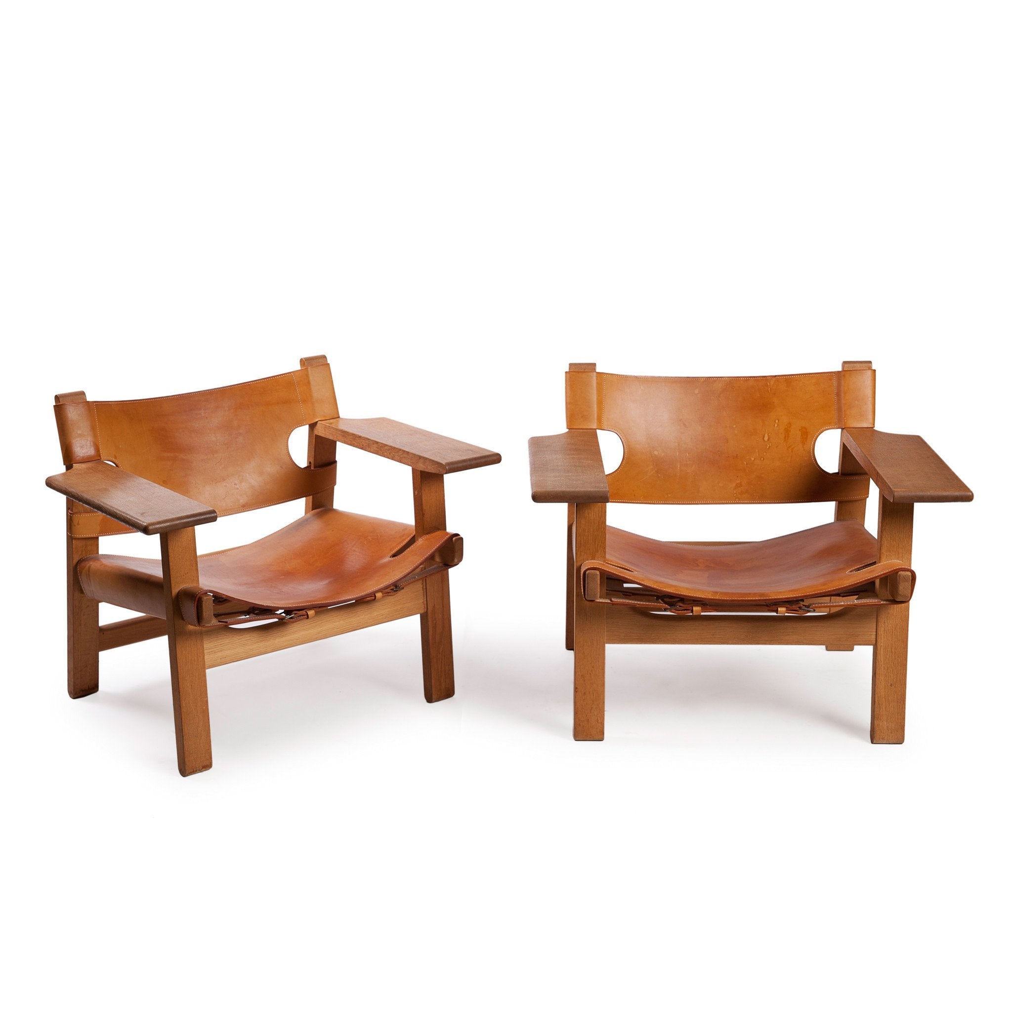 Pair of Danish Spanish Chairs by Børge Mogensen - ONEROOM